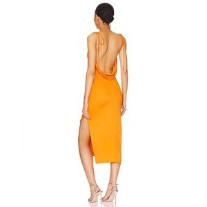 More to Come Revolve Mieko Cowl Back Dress in Orange